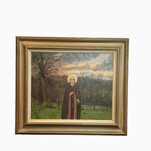 Simakov, St. Paisiy of Uglich, 1980s, Oil on Canvas-OZS-1396937