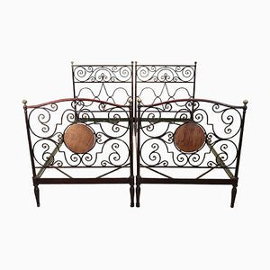 Single Beds in Iron, 19th Century, Set of 2-DCO-1754292