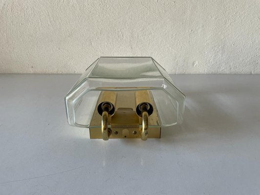 Single Glass & Brass Sconce from Limburg, Germany, 1960s-RDS-1446331