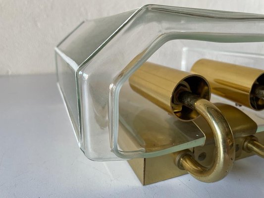 Single Glass & Brass Sconce from Limburg, Germany, 1960s-RDS-1446331