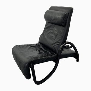 Sinus Lying Leather Black Chair from Westnofa, 1970s-JWH-1705852