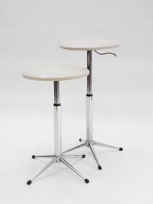 Skai and Chrome Telescopic Stools, 1970s, Set of 2-EP-552825