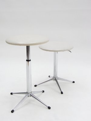 Skai and Chrome Telescopic Stools, 1970s, Set of 2-EP-552825