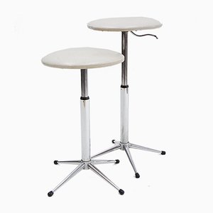 Skai and Chrome Telescopic Stools, 1970s, Set of 2-EP-552825