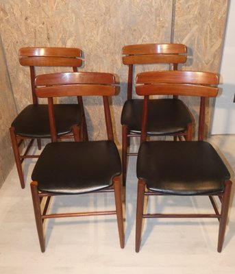 Skai and Rosewood Chairs, 1950s, Set of 4-ERB-1098465