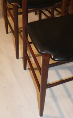 Skai and Rosewood Chairs, 1950s, Set of 4-ERB-1098465