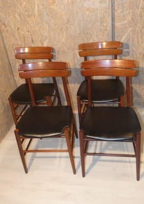 Skai and Rosewood Chairs, 1950s, Set of 4-ERB-1098465