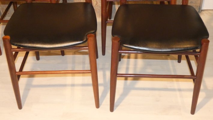 Skai and Rosewood Chairs, 1950s, Set of 4-ERB-1098465