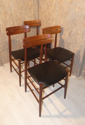 Skai and Rosewood Chairs, 1950s, Set of 4-ERB-1098465