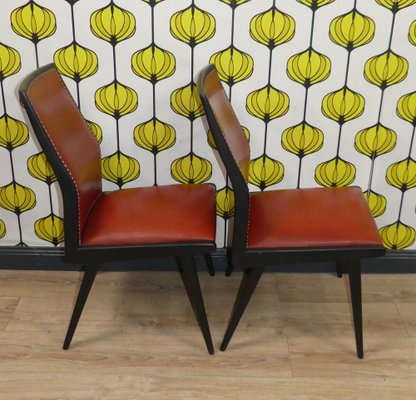 Skai Red Dining Room Chairs, 1960s, Set of 2-AFE-1795641