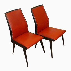 Skai Red Dining Room Chairs, 1960s, Set of 2-AFE-1795641