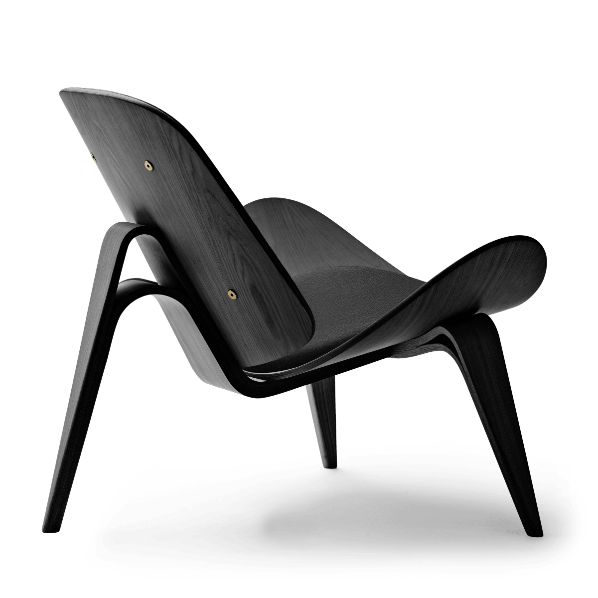 CH07 | Shell Chair by Carl Hansen & Søn #Oak / Painted Black / Leather Thor 301