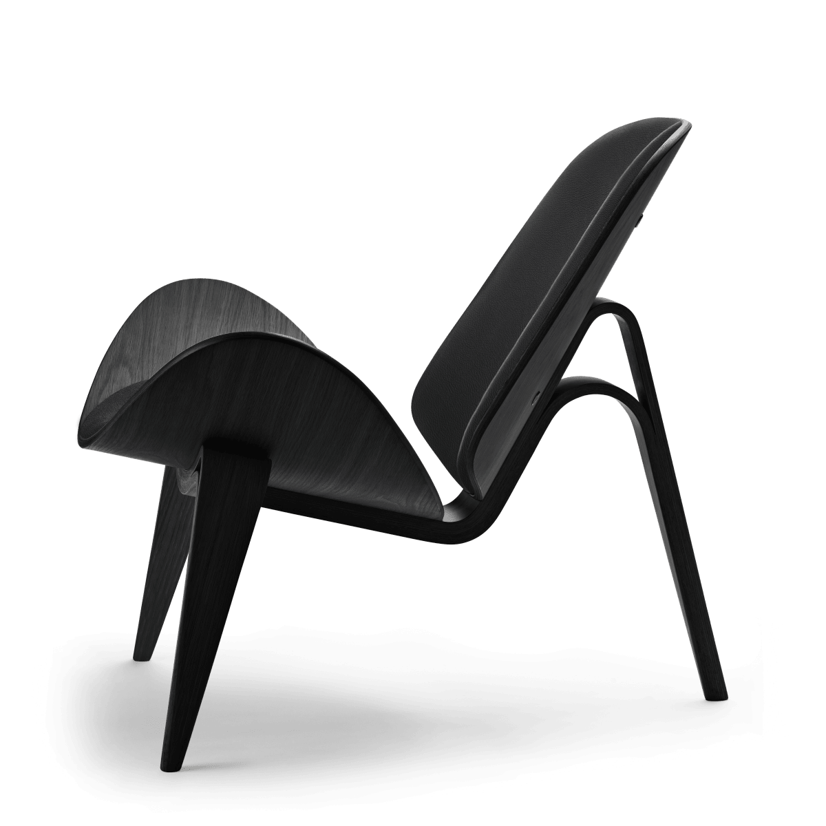 CH07 | Shell Chair by Carl Hansen & Søn #Oak / Painted Black / Leather Thor 301