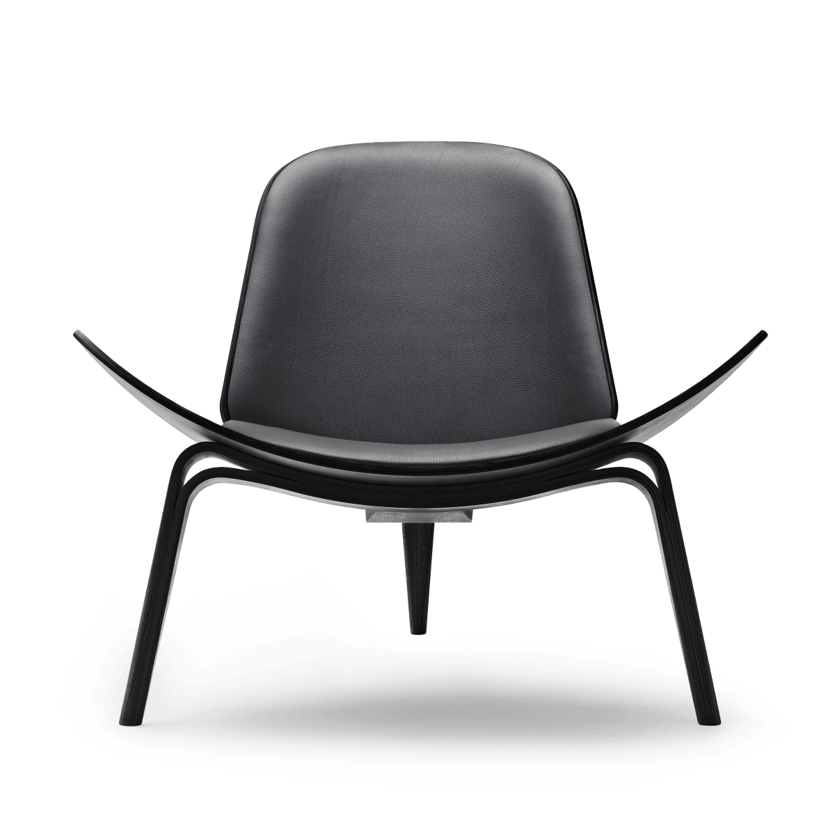 CH07 | Shell Chair by Carl Hansen & Søn #Oak / Painted Black / Leather Thor 301