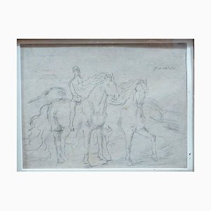 Sketch for ''The Horses'' - Original Pencil Drawing 1920s-ZCI-759314