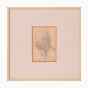 Sketch of a Man, 1920s, Pencil on Paper, Framed-AOI-1311608