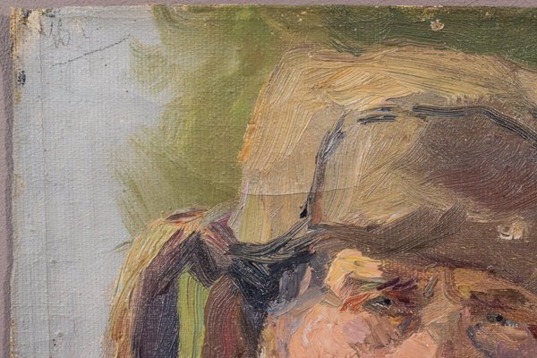 Sketch of a Russian Soldier, 20th-Century, Oil on Canvas-AOI-1106710