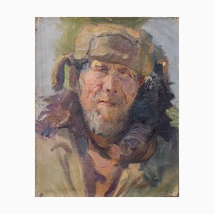 Sketch of a Russian Soldier, 20th-Century, Oil on Canvas-AOI-1106710