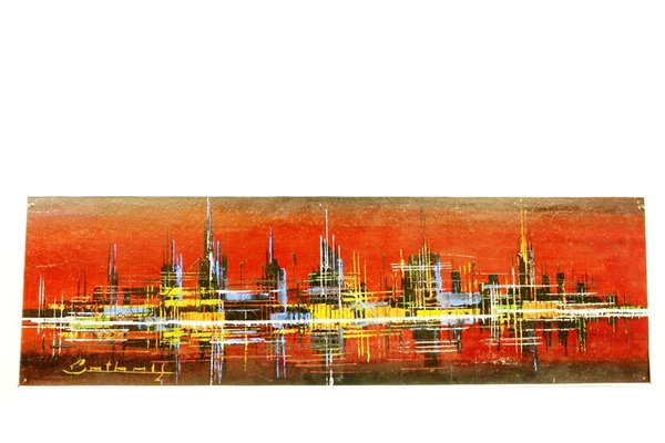 Skyline Acrylic Painting, 1970s-ZWH-750364