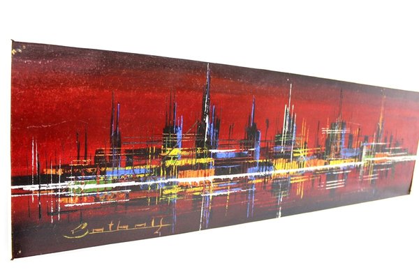 Skyline Acrylic Painting, 1970s-ZWH-750364