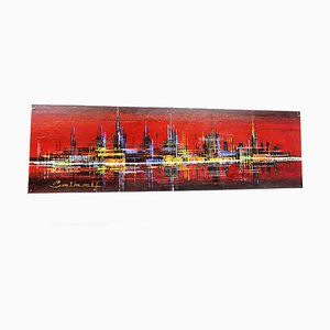 Skyline Acrylic Painting, 1970s-ZWH-750364