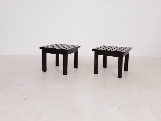 Slat Side Tables in the Style of Martin Visser, the Netherlands, 1950s, Set of 2-ZO-633364