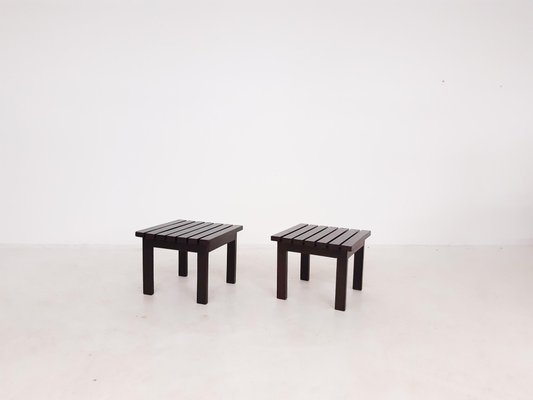 Slat Side Tables in the Style of Martin Visser, the Netherlands, 1950s, Set of 2-ZO-633364