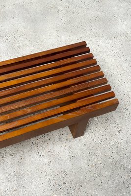 Slatted Wooden Bench or Coffee Table in the style of Charlotte Perriand-WUY-2034733