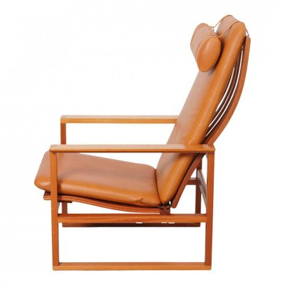 Sled Chair in Mahogany & Cognac Aniline Leather by Børge Mogensen for Fredericia-MTD-1400562