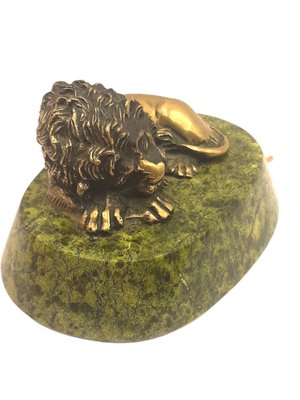 Sleepy Lion Sculpture in Bronze, France-TCS-1180854