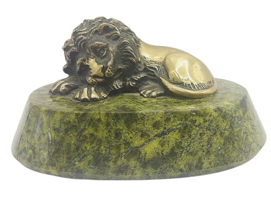 Sleepy Lion Sculpture in Bronze, France-TCS-1180854