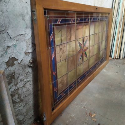 Sliding Door in Stained Glass, 1960s-EAD-1768657