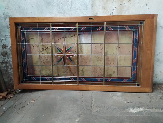 Sliding Door in Stained Glass, 1960s-EAD-1768657