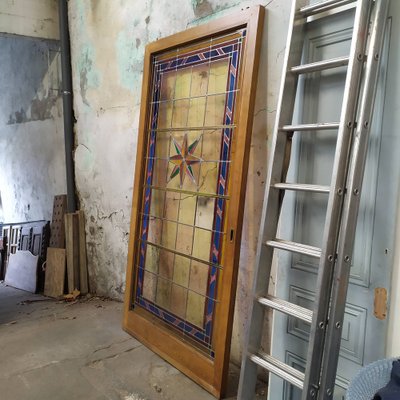 Sliding Door in Stained Glass, 1960s-EAD-1768657