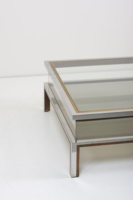 Sliding Top Coffee Table in Brass and Chrome by Maison Jansen, 1970s-VLZ-631941