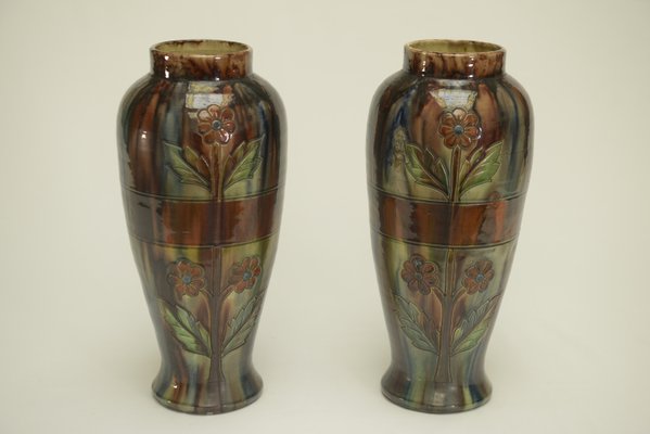 Slip Vases from the Early 20th Century Stamped Belgium 158, 1890s, Set of 2-NEN-2031490