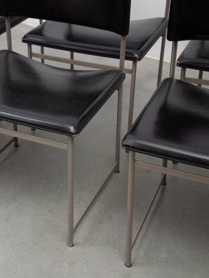 SM08 Dining Chairs in Black Leather attributed to Cees Braakman for Pastoe, 1960s, Set of 6-KL-1812105