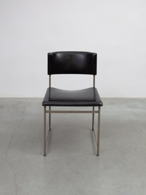 SM08 Dining Chairs in Black Leather attributed to Cees Braakman for Pastoe, 1960s, Set of 6-KL-1812105