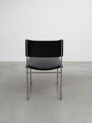 SM08 Dining Chairs in Black Leather attributed to Cees Braakman for Pastoe, 1960s, Set of 6-KL-1812105