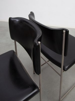 SM08 Dining Chairs in Black Leather attributed to Cees Braakman for Pastoe, 1960s, Set of 6-KL-1812105