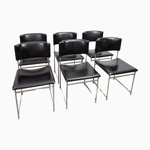 SM08 Dining Chairs in Black Leather attributed to Cees Braakman for Pastoe, 1960s, Set of 6-KL-1812105