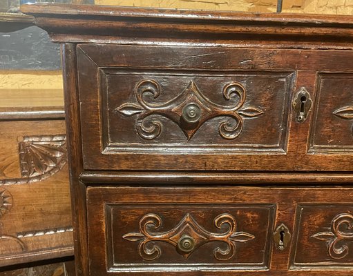 Small 17th Century Italian Walnut Chest of Drawers-HPU-1702529