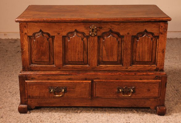 Small 18th Century English Chest in Oak-HPU-1057005