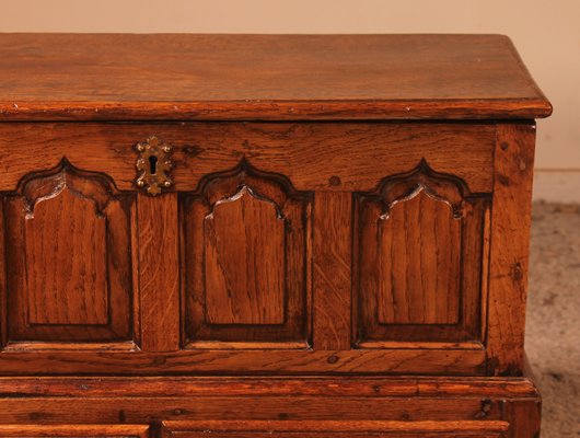 Small 18th Century English Chest in Oak-HPU-1057005