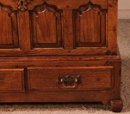 Small 18th Century English Chest in Oak-HPU-1057005