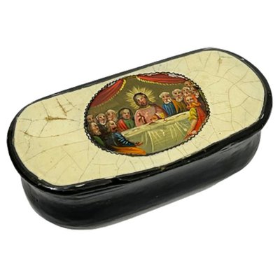 Small 18th Century Papier-Mâché Snuff Box-UCH-1224383