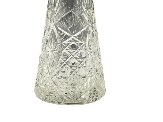 Small 19th Century Dutch Crystal Glass Cut Decanter with Silver-UCH-1746728