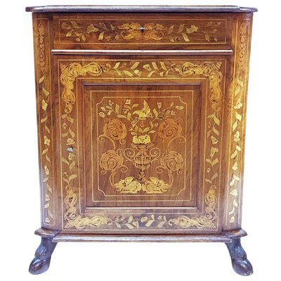 Small 19th Century Dutch Marquetry Corner Cupboard-UCH-1224703