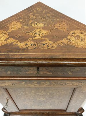 Small 19th Century Dutch Marquetry Corner Cupboard-UCH-1224703