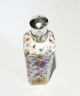 Small 19th Century Porcelain Enameled Scent Perfume Bottle-UCH-1224639